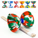 Juggle Dream white, red and green colours Diabolo Toy with wooden handsticks and all color variations showed on the top