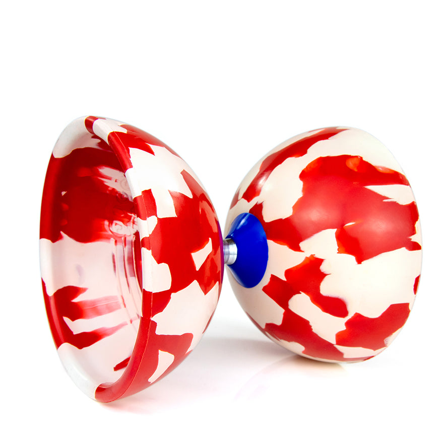 Juggle Dream white and red colours Diabolo Toy with wooden handsticks