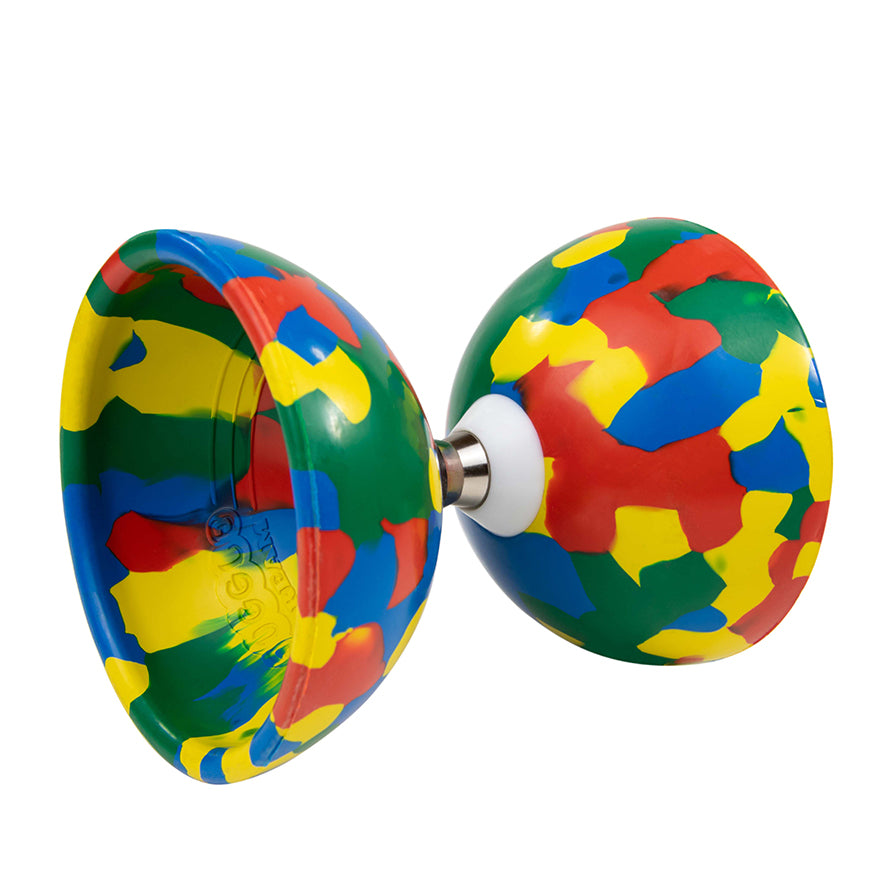 Juggle Dream Jester Bearing Diabolo from side Multicoloured