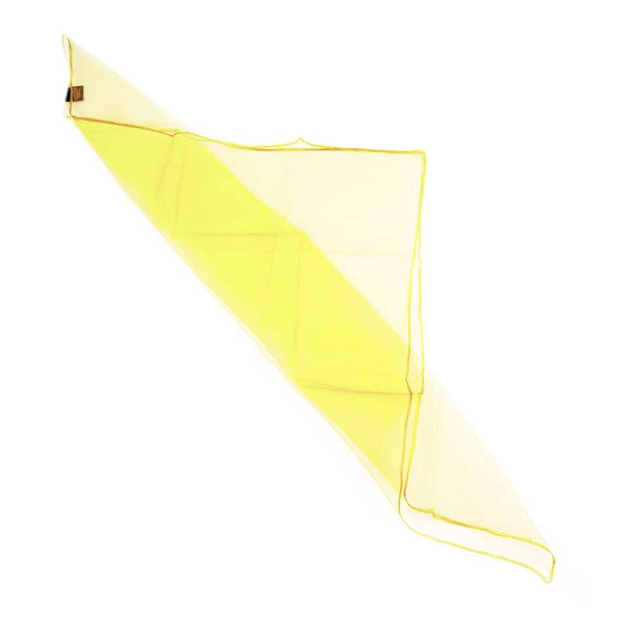 Half folded juggling scarf of yellow colour