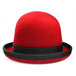 Red with black trim Hat from side