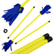 Full length Blue/ Yellow Flower Stick with close-up of tassels and handsticks