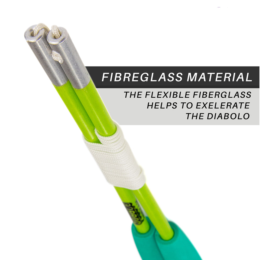 Juggle Dream Superglass Coloured Diabolo Handsticks from fiberglass material