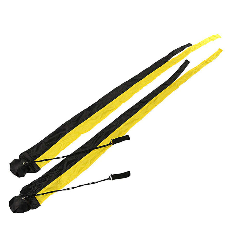 Juggle Dream Tail Poi full length - black/yellow colour
