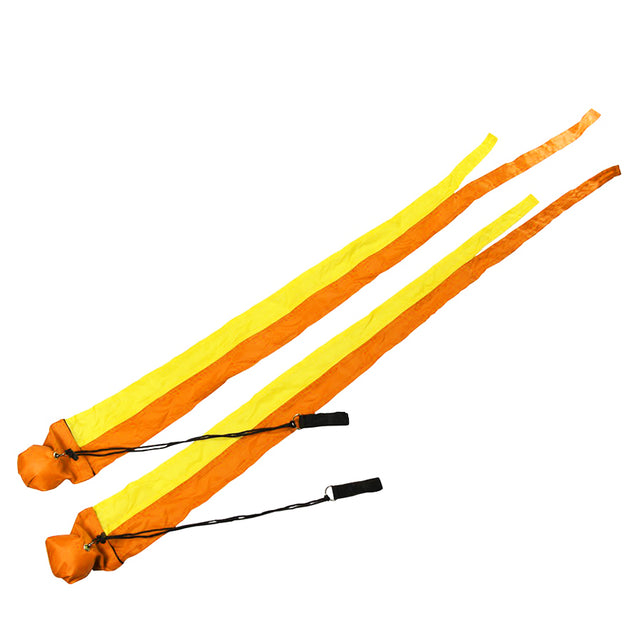 Juggle Dream Tail Poi - full length - yellow/orange colour