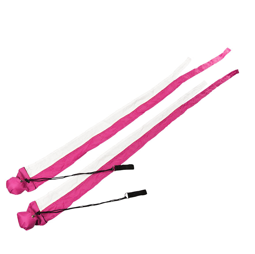 Juggle Dream Tail Poi full length - white/pink colour
