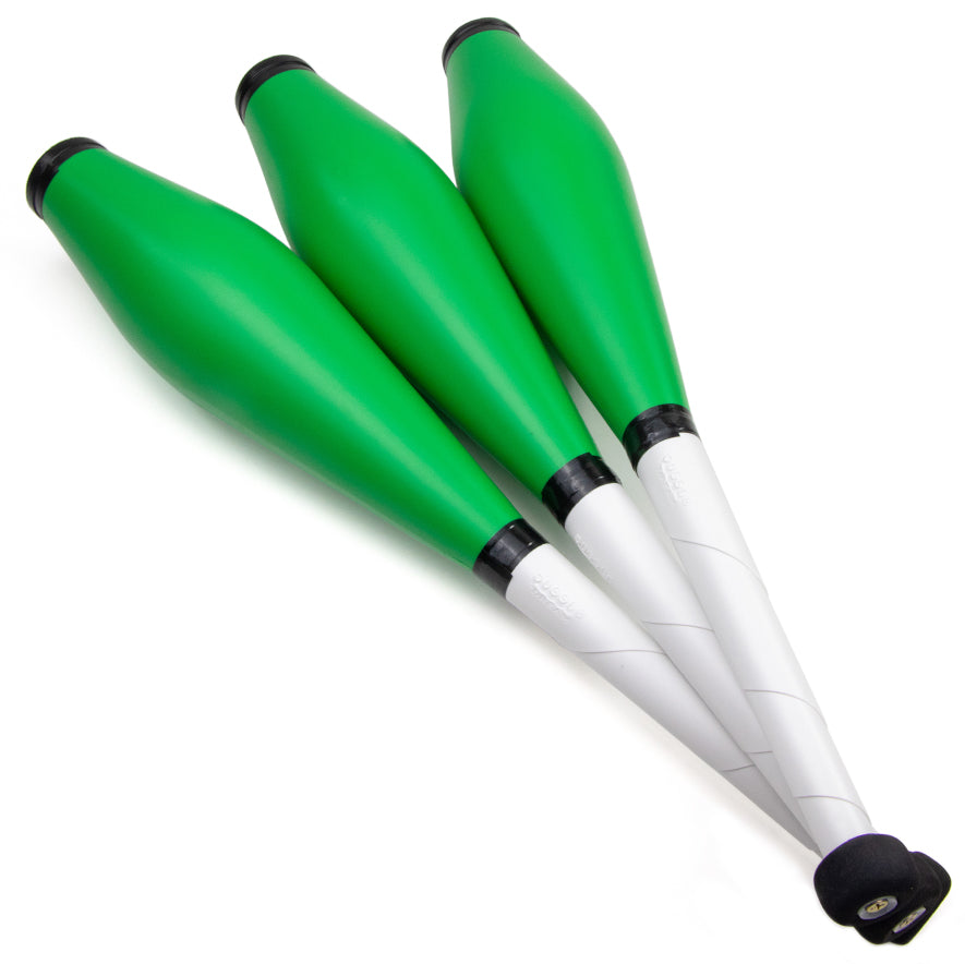 Three green Juggling Clubs