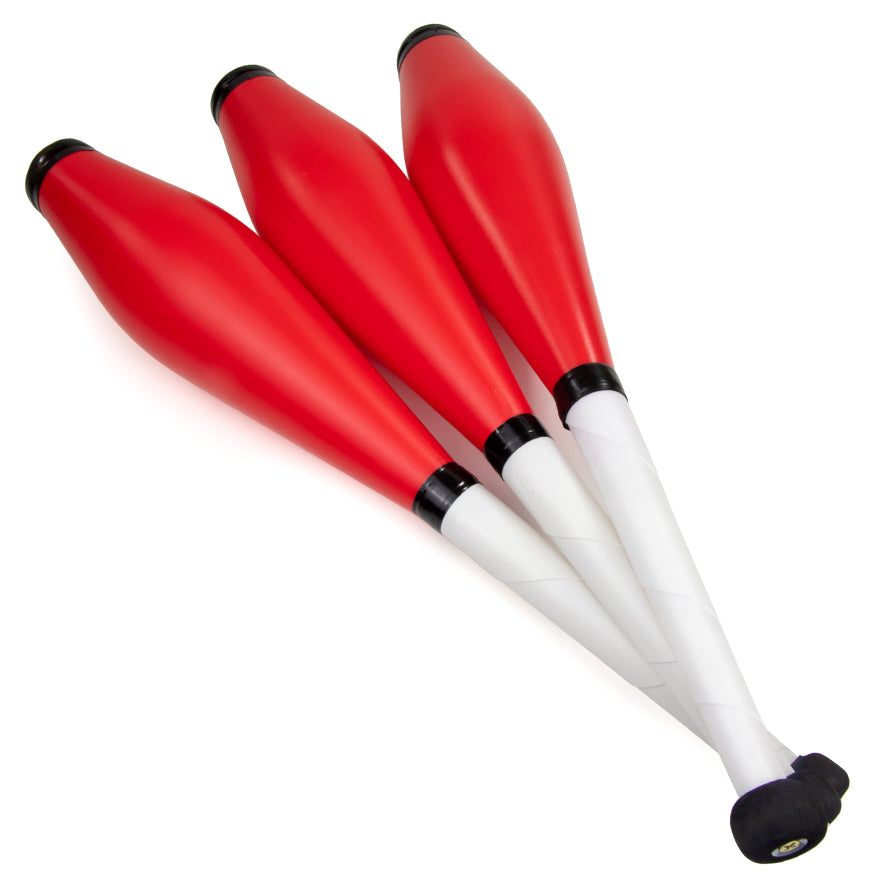 Three Juggling Clubs of red colour
