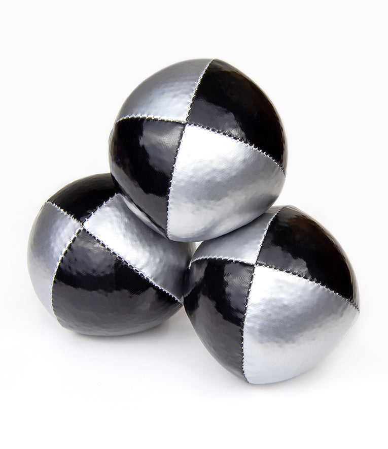 Juggle Dream Set of 3 Professional Juggling Balls - silver/black colours