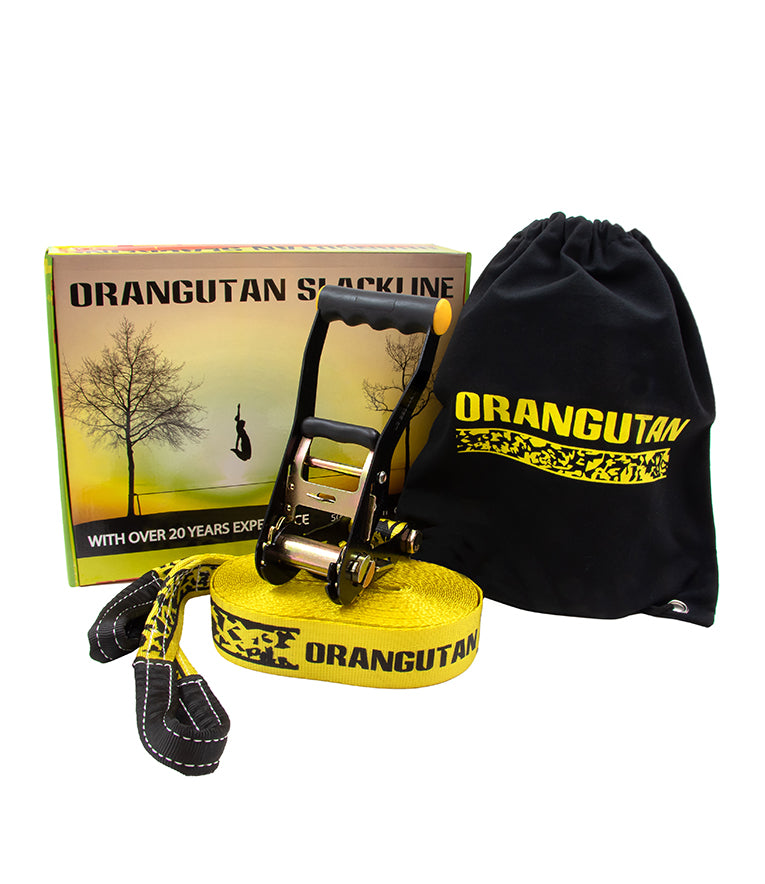 Orangutan Slackline 15m Set with line, ratchet, bag, packaging box