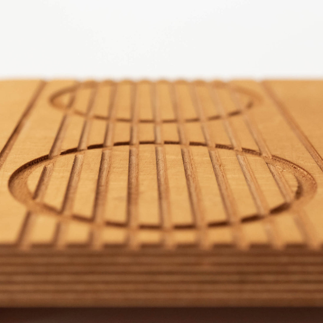 Close-up of Rola Bola Board Wooden Surface