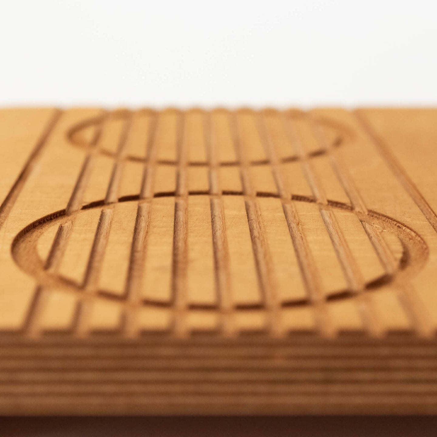Close-up of Rola Bola Board Wooden Surface