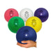 Various colours Rhythmic Gymnastic Balls and one in hand
