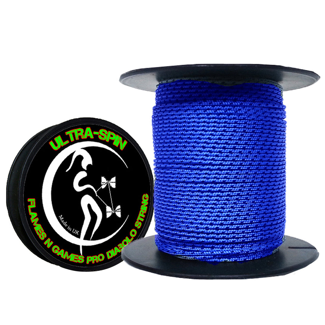 Flames N' Games ULTRA-SPIN Pro Diabolo String 25meter Reel Blue and Black colour