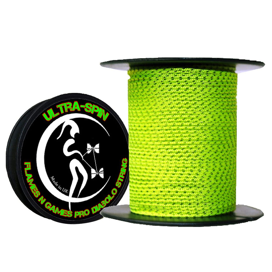 Flames N' Games ULTRA-SPIN Pro Diabolo String 25meter Reel Yellow and Black colour