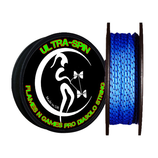 Flames N' Games ULTRA-SPIN Pro Diabolo String 10meter Reel Blue and Black colour