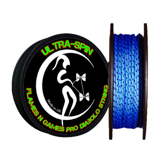 Flames N' Games ULTRA-SPIN Pro Diabolo String 10meter Reel Blue and Black colour