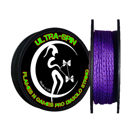 Flames N' Games ULTRA-SPIN Pro Diabolo String 10meter Reel Purple and Black colour
