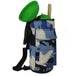 Opened Blue/ Black/ White colours Diabolo Bag with diabolo inside and handsticks