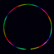 Spinning LED Hoop in rainbow colours lightening