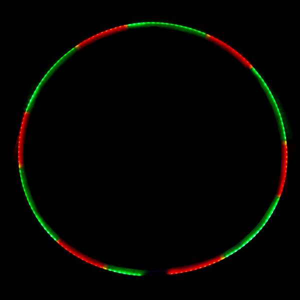 Spinning LED Hoop in a  faster colours changing mode