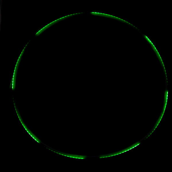 Spinning LED Hoop in a slowly colours changing mode