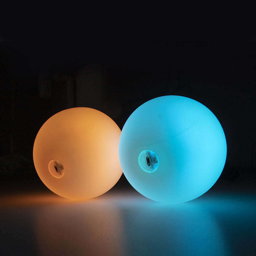 Two 95 mm LED Contact Pois glowing in orange and blue