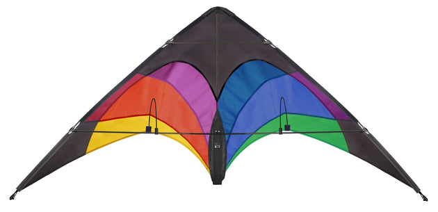 Wolkensturmer Flip Kite - Rainbow - Delta Two-Lined Traditional Flying Stunt Kite -140cm