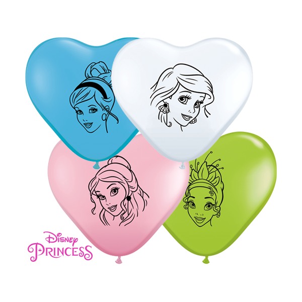Qualatex 6" Disney Princess Heart Balloons