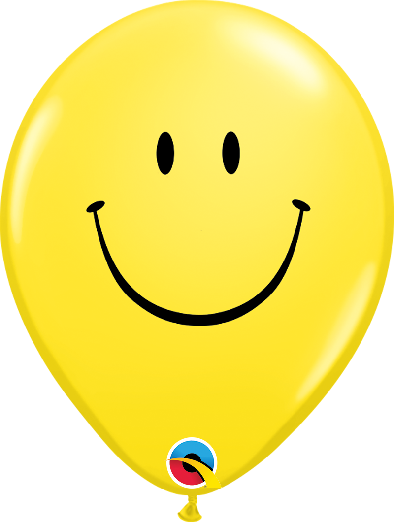 Qualatex 5" Yellow Smile Face Balloons