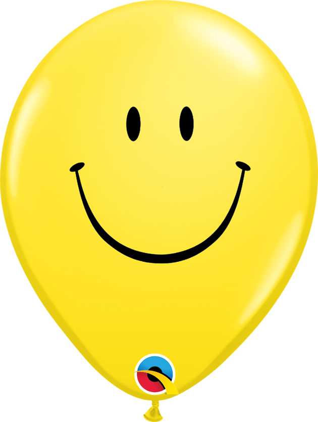Qualatex 5" Yellow Smile Face Balloons