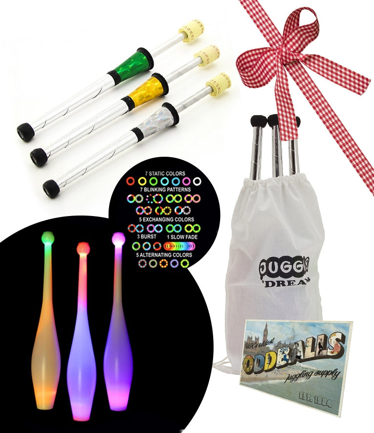 3 Juggle-Light LED Club Multi - 3 Juggle Dream SuperNova Fire Torch - BAG - POSTCARD - RRP £185.93