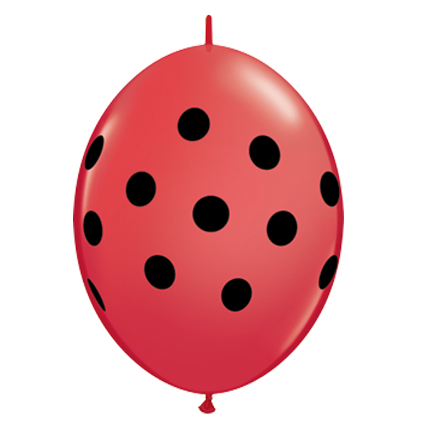Qualatex 6" Q-Link Polka Dot Balloons - Red