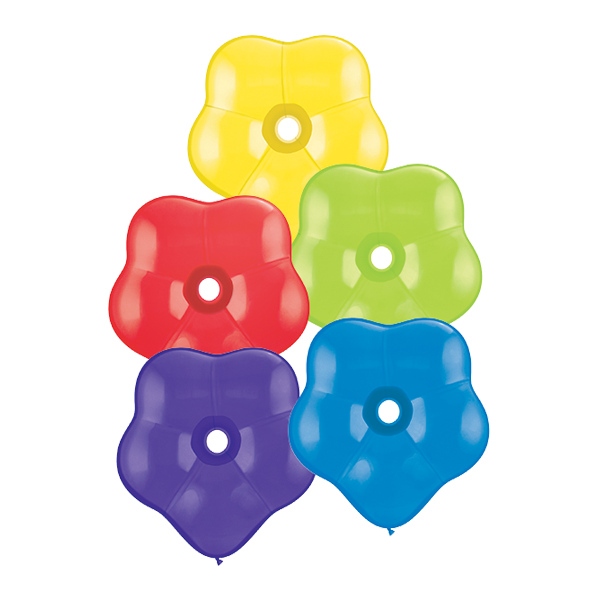 Qualatex 6" Geo Flower Balloons Radiant Assortmenst