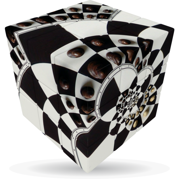V-Cube 3 x 3 x 3 Chess Board Illusion Puzzle Cube