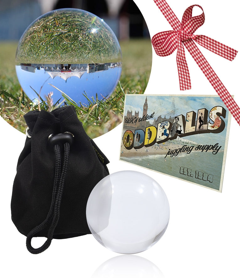 Juggle Dream 75 mm Crystal Clear Acrylic Ball - BAG - POSTCARD