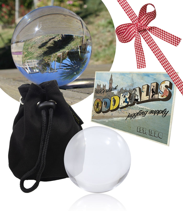 Juggle Dream 80 mm Crystal Clear Acrylic Ball - BAG - POSTCARD