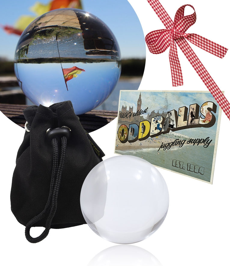 Juggle Dream 85 mm Crystal Clear Acrylic Ball - BAG - POSTCARD