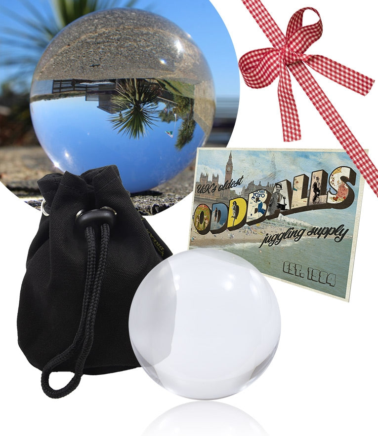 Juggle Dream 90 mm Crystal Clear Acrylic Ball - BAG - POSTCARD