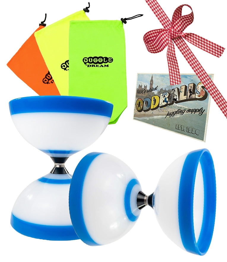 2 pc HyperSpin Superb Fixed Axle Diabolos, Juggle Dream Bag (Medium) and Oddballs Postcard