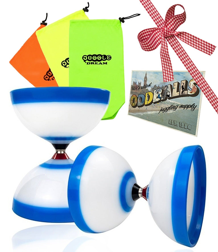 2 pc HyperSpin Superb Bearing Axle Diabolos, Juggle Dream Bag (Medium) and Oddballs Postcard 