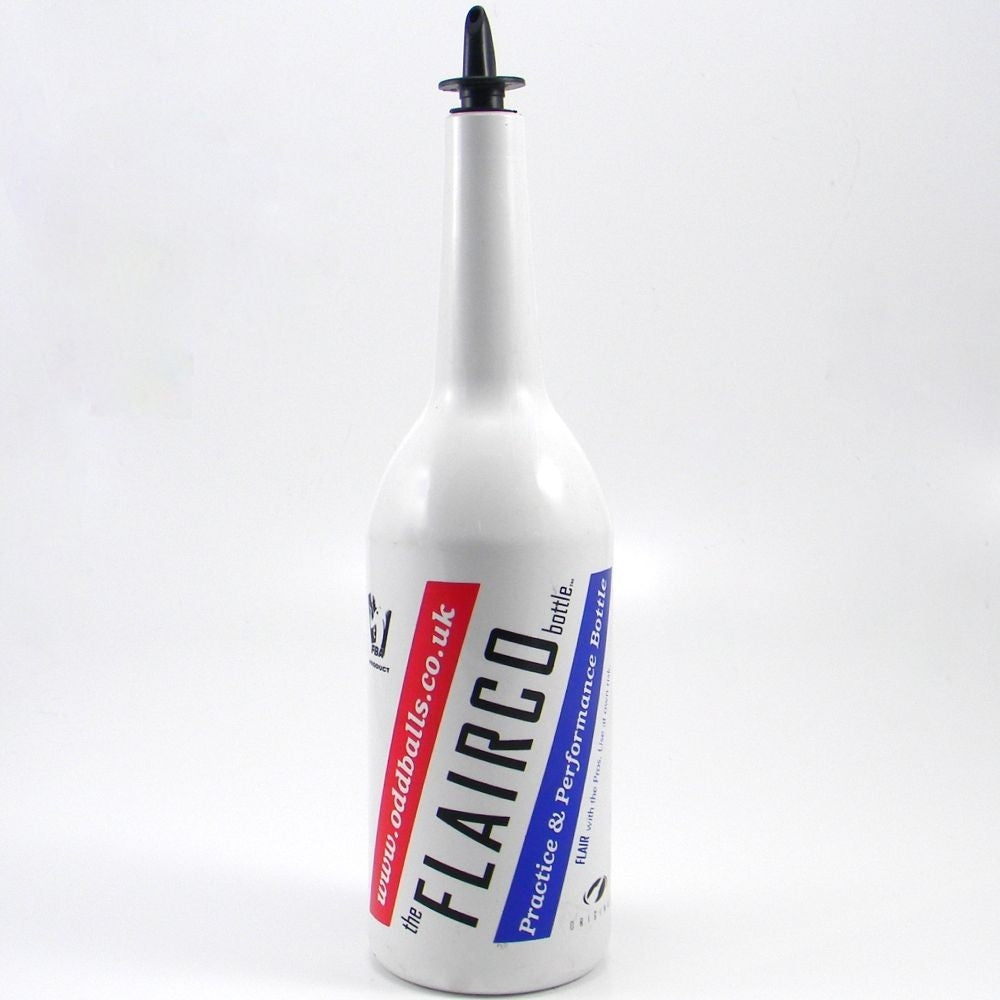 Flairco Malibu Flair Bottle - 1 Litre - White with Printed Logo and Pour Spout