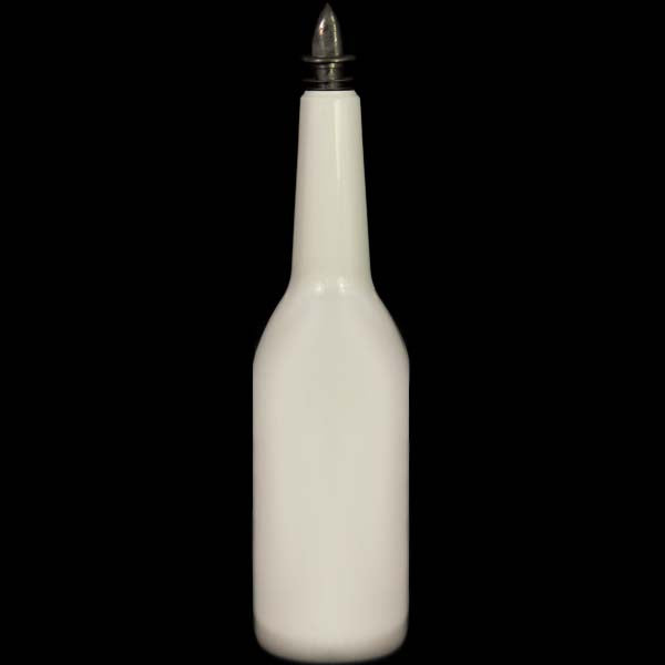 Flairco White Malibu Flair Bottle (Unprinted) - 750ml - With Plastic Spout
