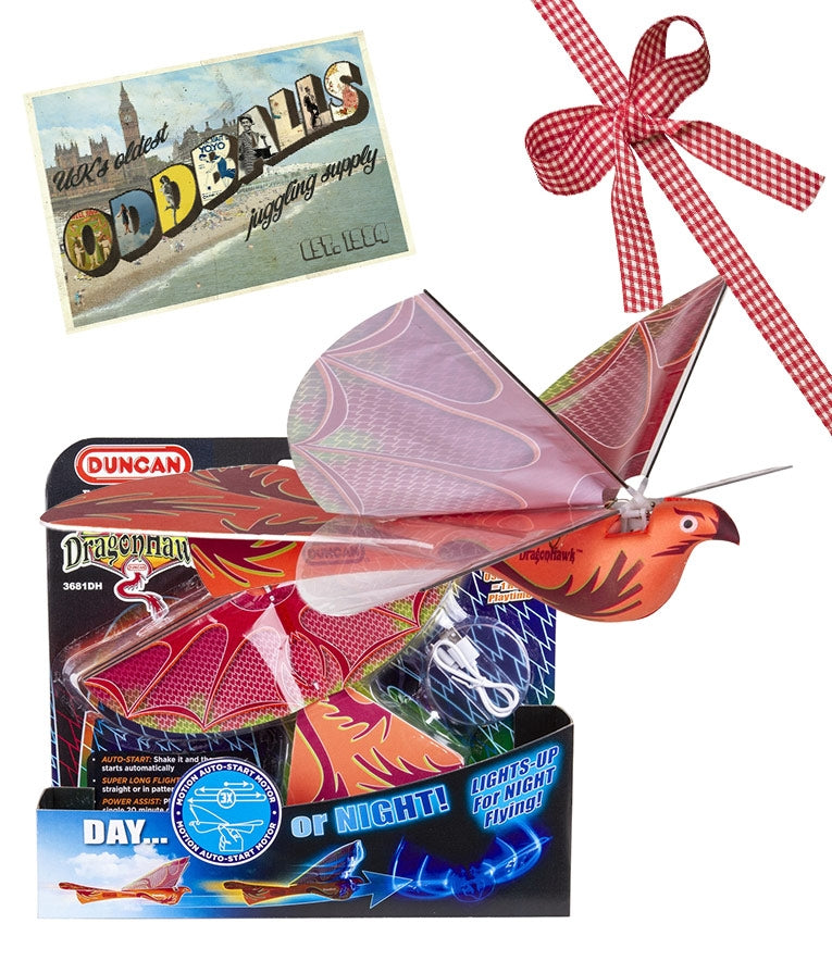 Duncan Dragon Hawk Light-Up Flying Bird - Glider - w/ Power Assist + Oddballs Postcard