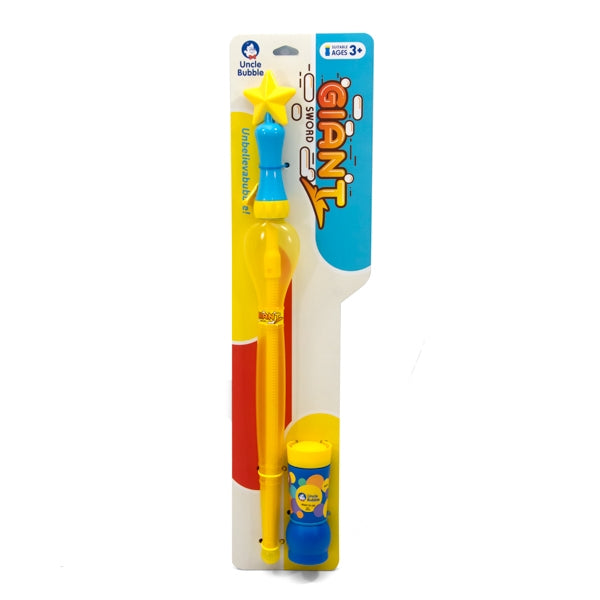 Uncle Bubble Unbelievabubble Sword - Small - (Star Knob) - Yellow & Blue