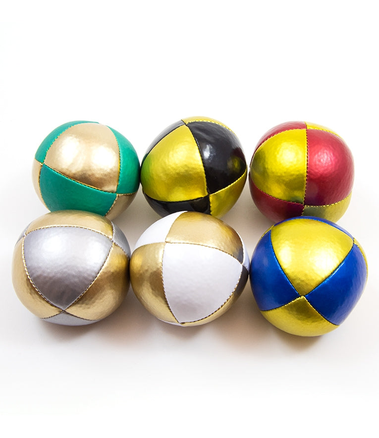All  8-panel Squeeze Juggling Balls of Metallic Theme