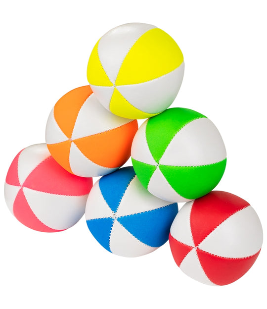 A pyramid of Juggle Dream Star Pro 6-Panel Juggling Balls