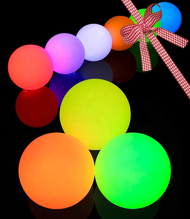 3 ODDBALLS LED GLOW BALLS - SINGLE COLOUR - SLOW FADE - STROBE