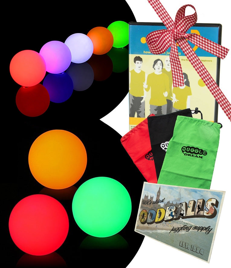 3 Oddballs Single colour LED juggling ball - DVD - Bag - Postcard - RRP - £50.49