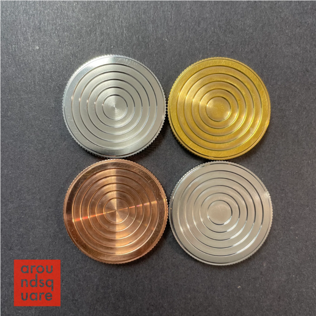 AroundSquare Deadeye - Stepped Edition - ( knurled ) Large Coin